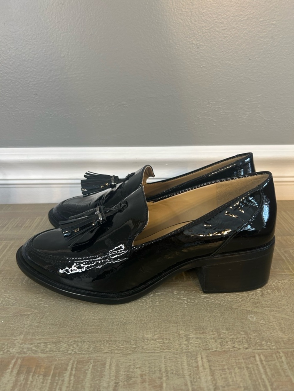 *NWOT* Naturalizer Black Patent Leather Women’s Palmer Slip-on Loafers, Size 7W - Picture 3 of 8
